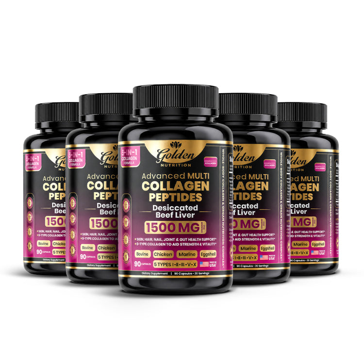 Golden Nutrition Multi Collagen Peptides – 5 Types of Collagen for Hair, Skin, Nails & Joint Support