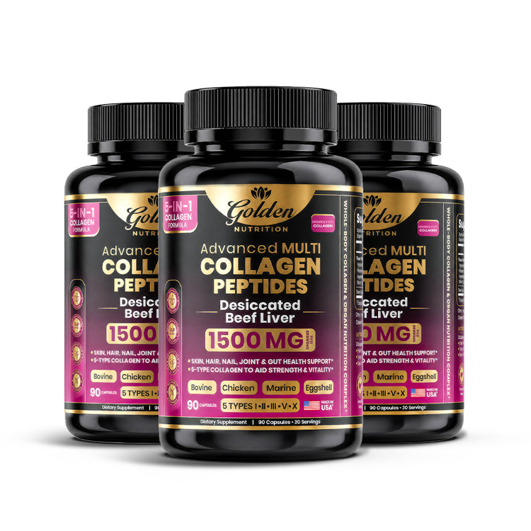 Golden Nutrition Multi Collagen Peptides – 5 Types of Collagen for Hair, Skin, Nails & Joint Support
