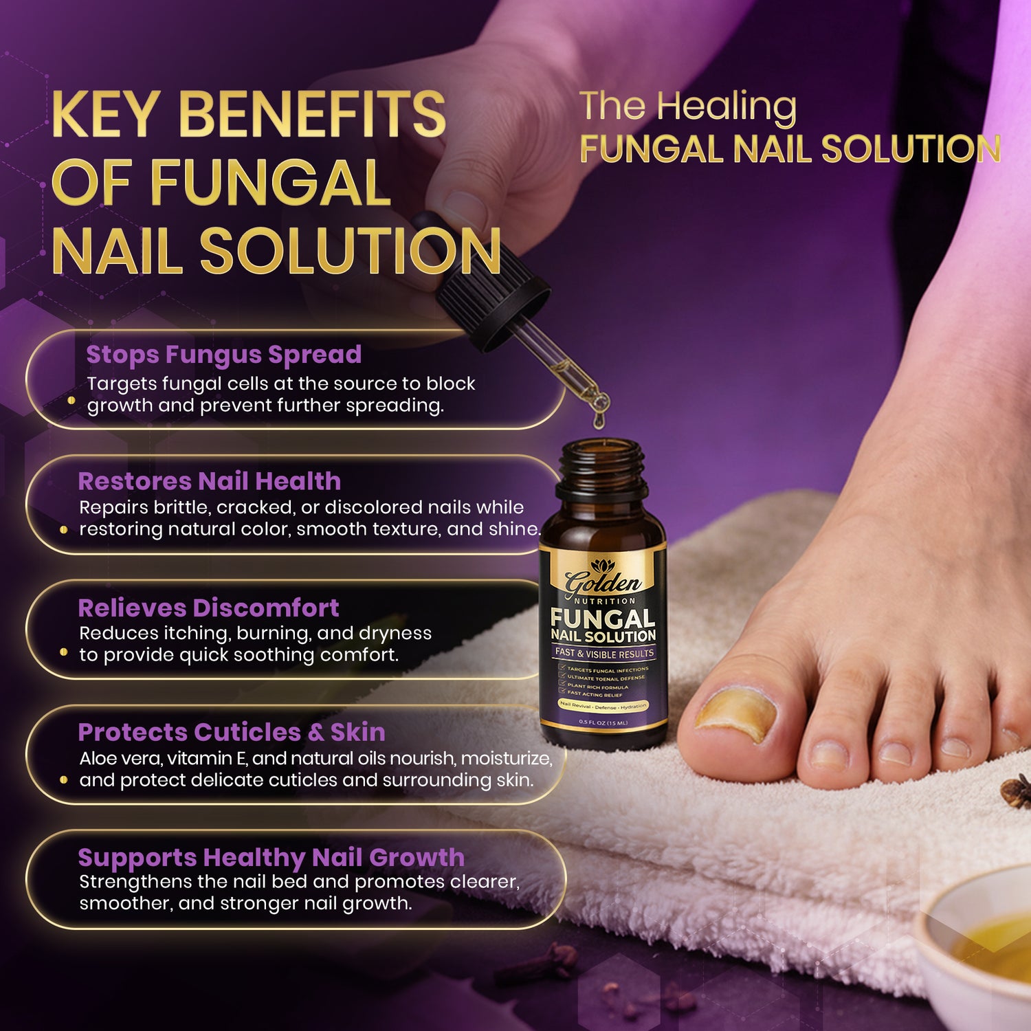 Golden Nutrition Fungal Nail Solution – Maximum Strength Formula (15ml)