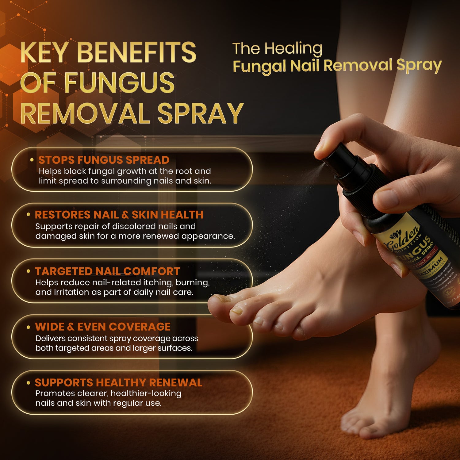 Golden Nutrition® Powerful Maximum Strength Fungus Removal Spray