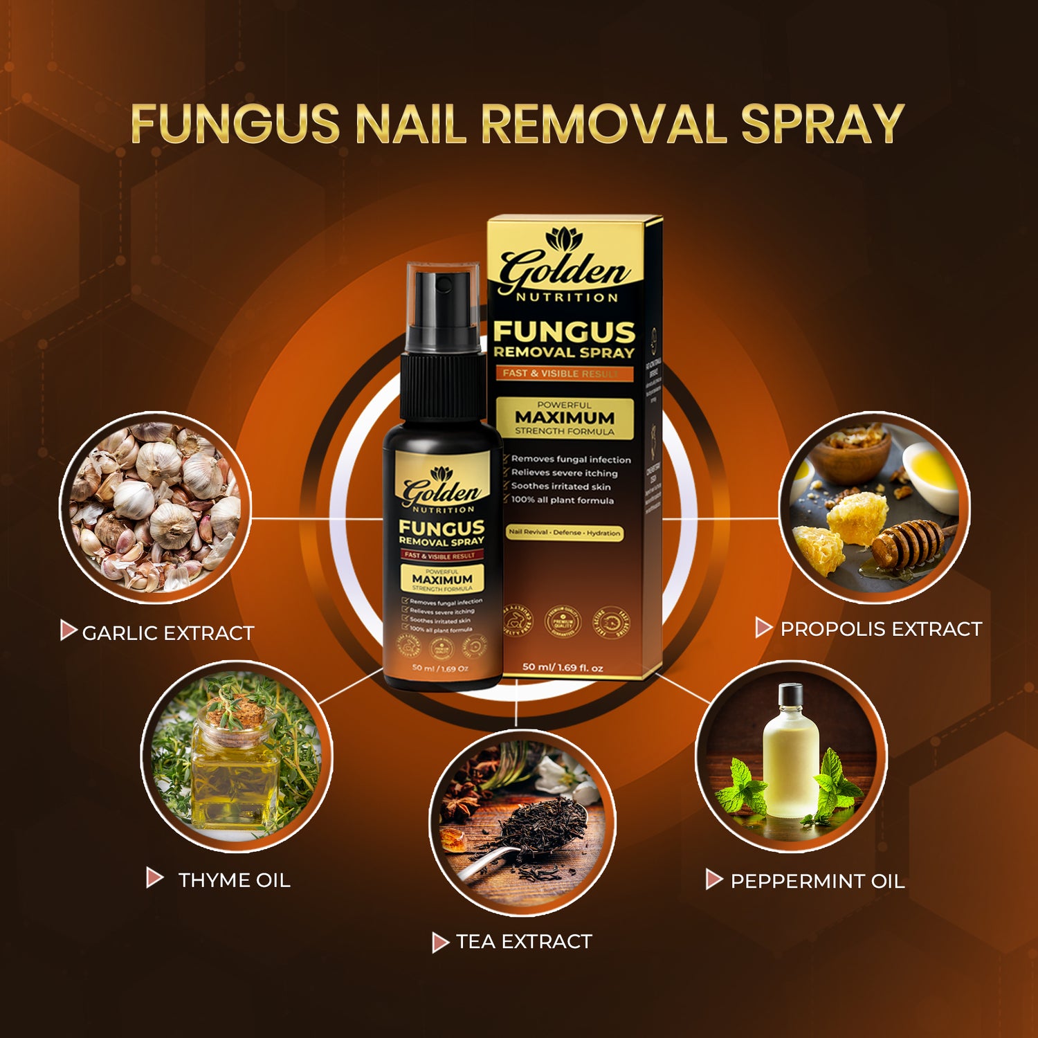 Golden Nutrition® Powerful Maximum Strength Fungus Removal Spray