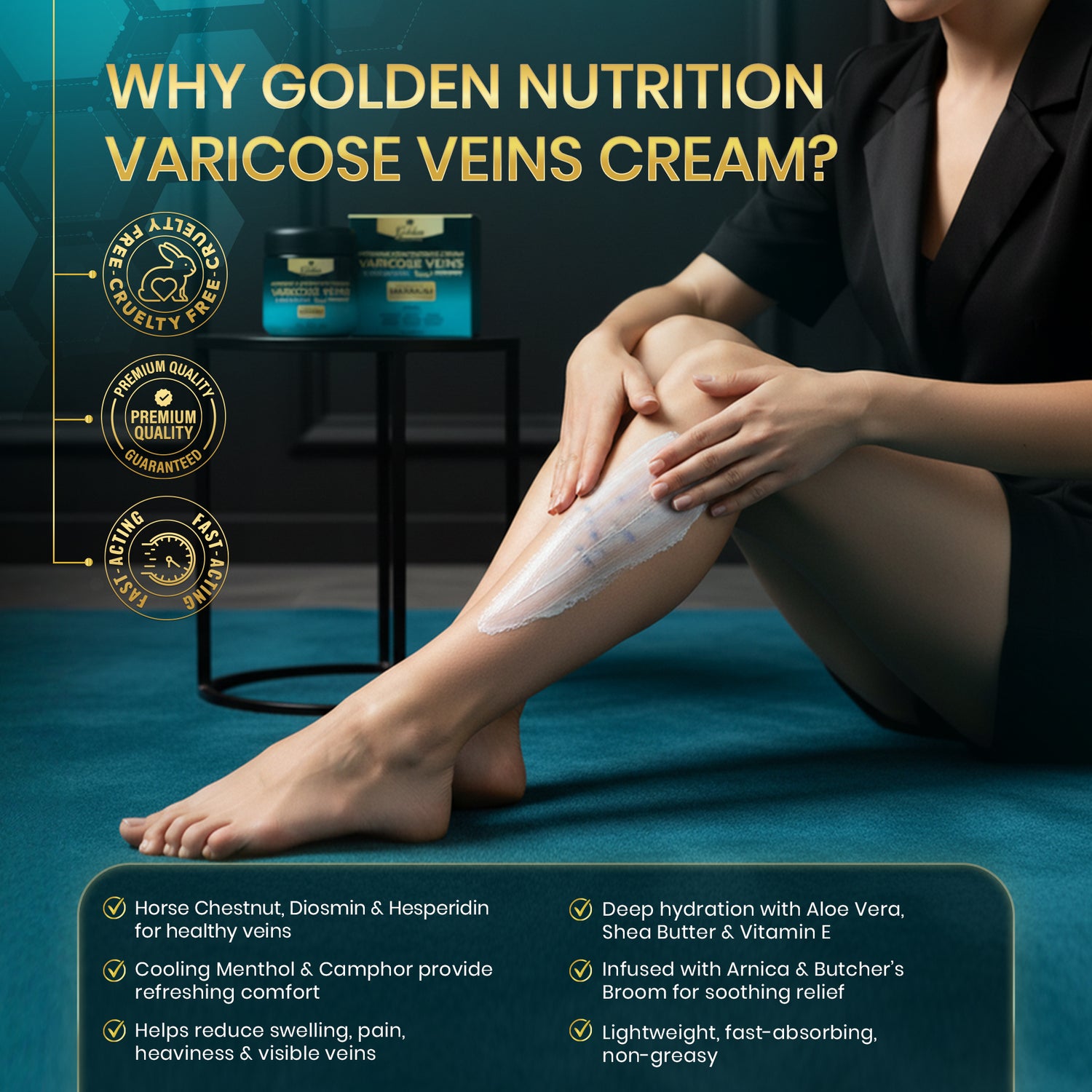 Golden Nutrition Varicose Veins Maximum Strength Cream – Cold Effect