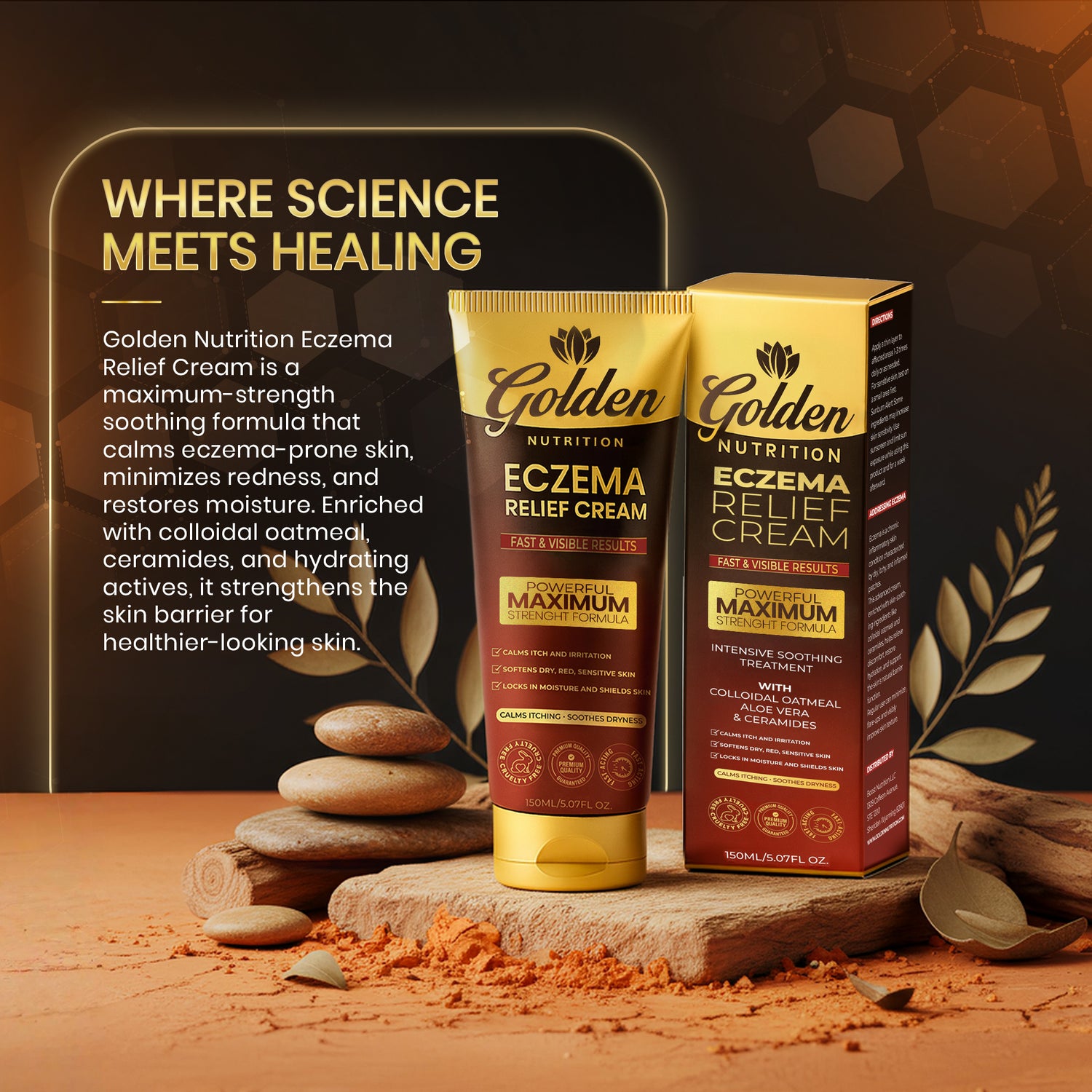 Golden Nutrition® Powerful Maximum Strength Eczema Relief Cream