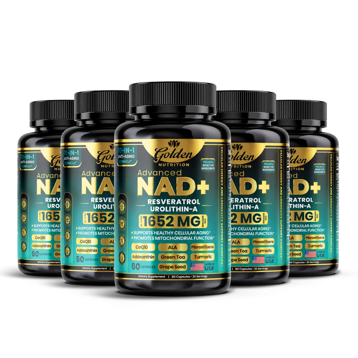 Golden Nutrition Maximum Strength NAD+ Supplement – Advanced Cellular Energy & Healthy Aging Support
