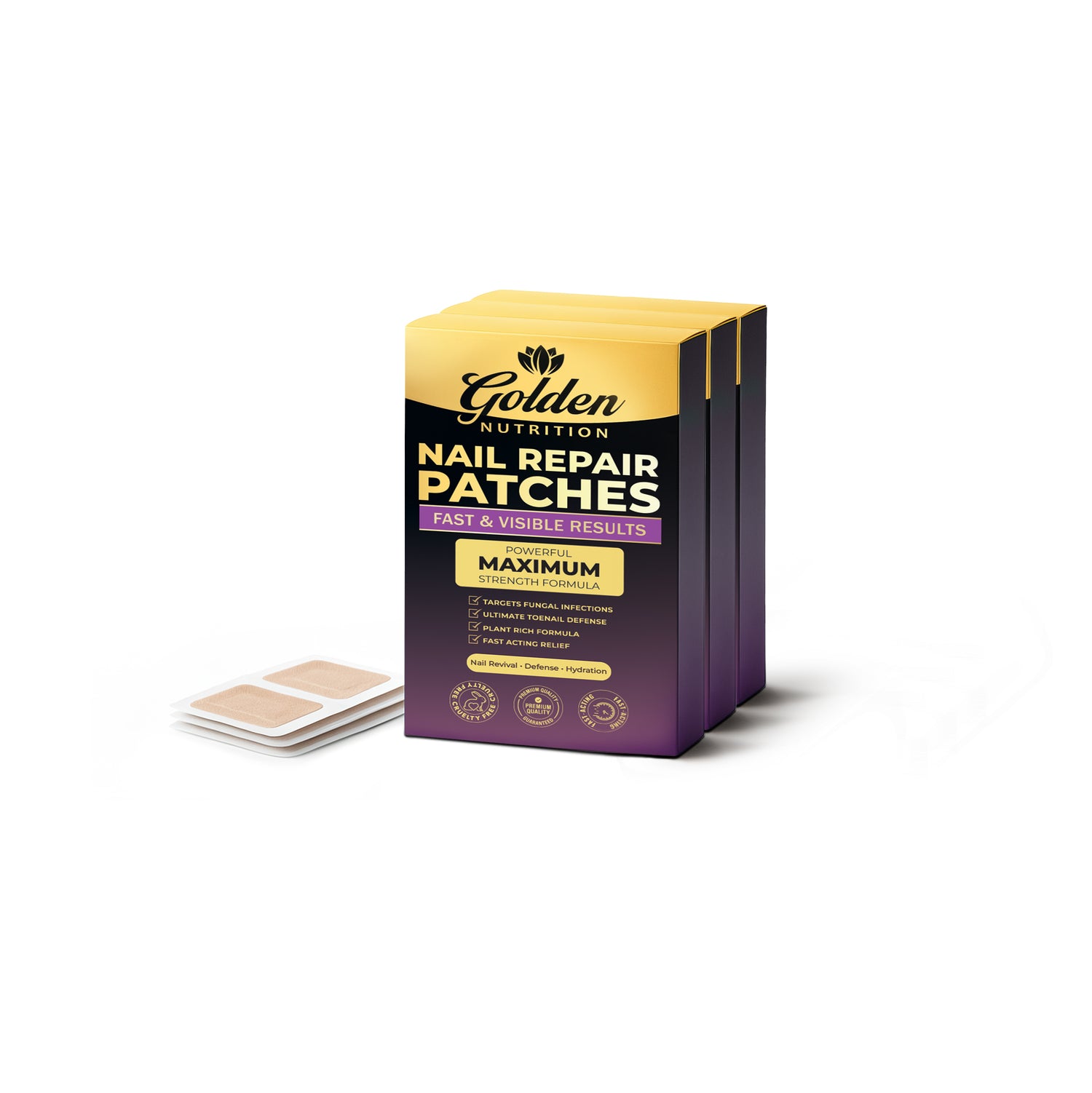 Golden Nutrition® Powerful Maximum Strength Nail Repair Patches