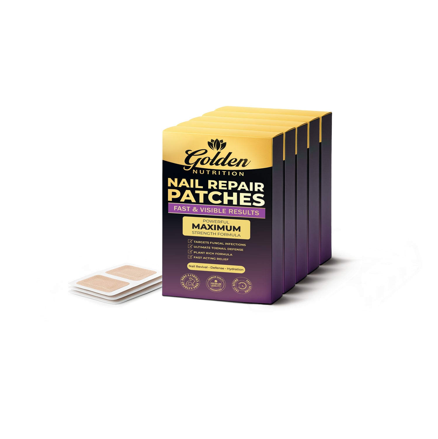 Golden Nutrition® Powerful Maximum Strength Nail Repair Patches