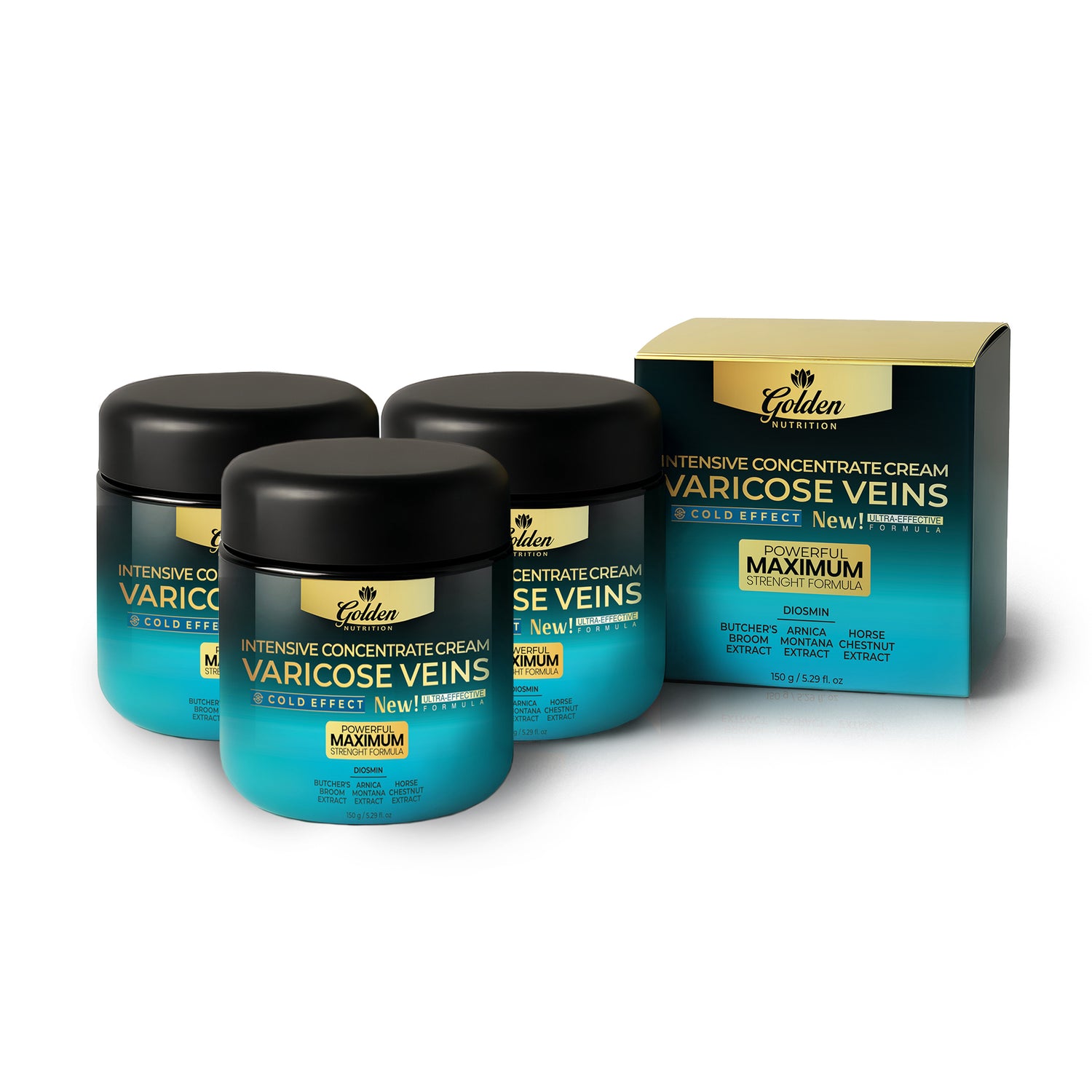Golden Nutrition Varicose Veins Maximum Strength Cream – Cold Effect