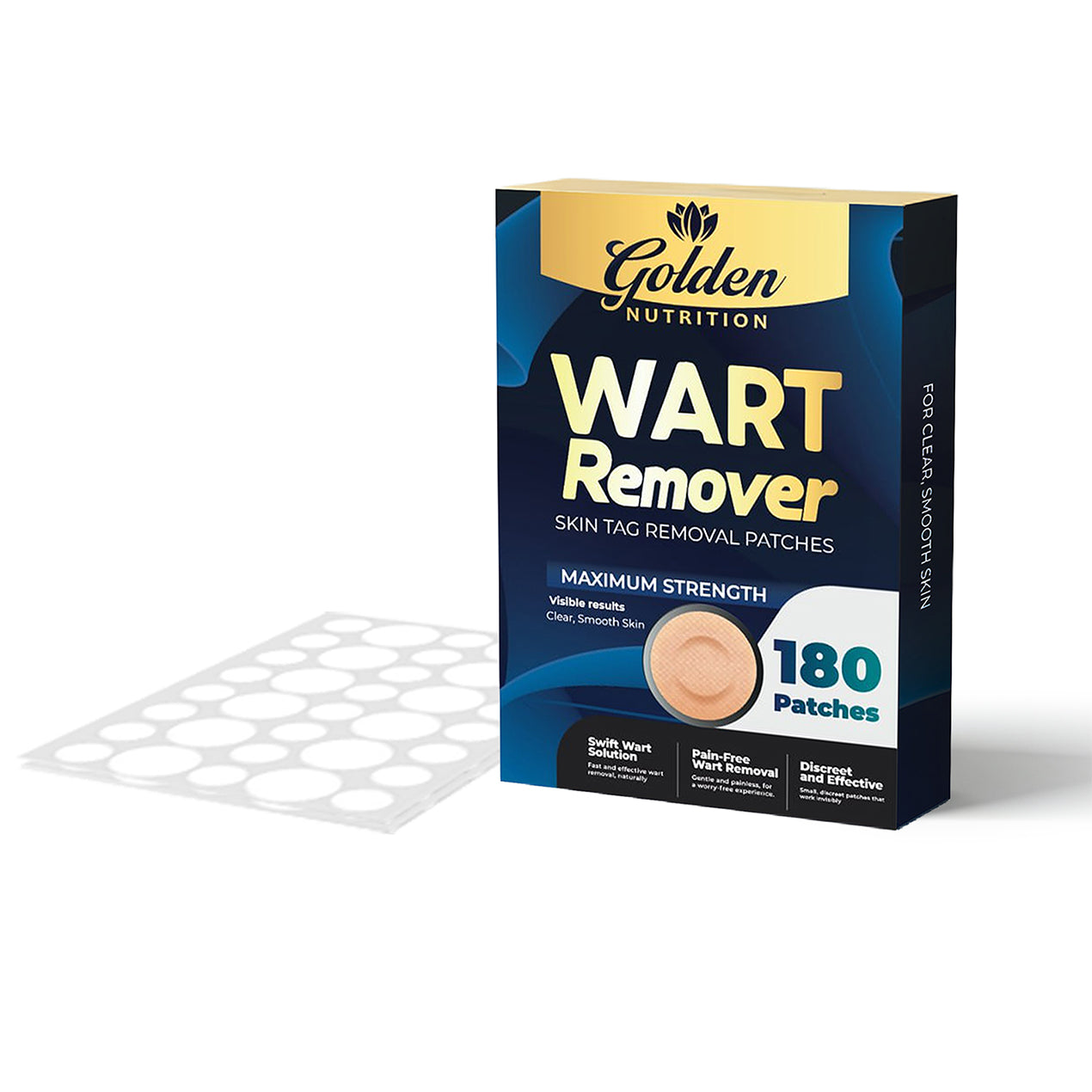 Golden Nutrition Maximum Strength Wart Remover Skin Tag Patches