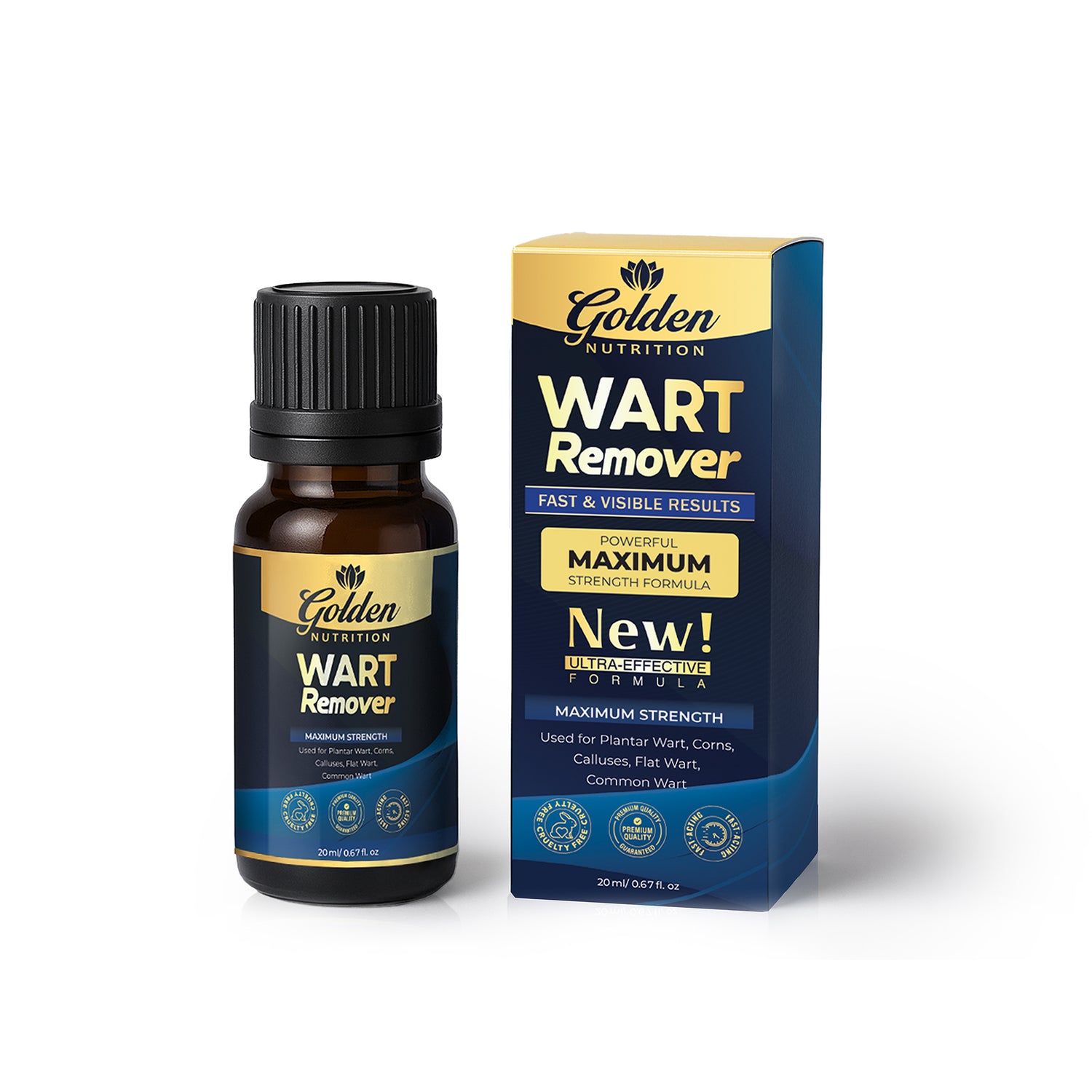 Golden Nutrition Wart Remover – Maximum Strength Formula (20ml)